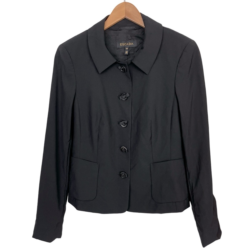 Escada black Blazer Jacket Quiet Luxury Business Attire Party